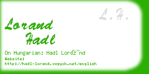 lorand hadl business card